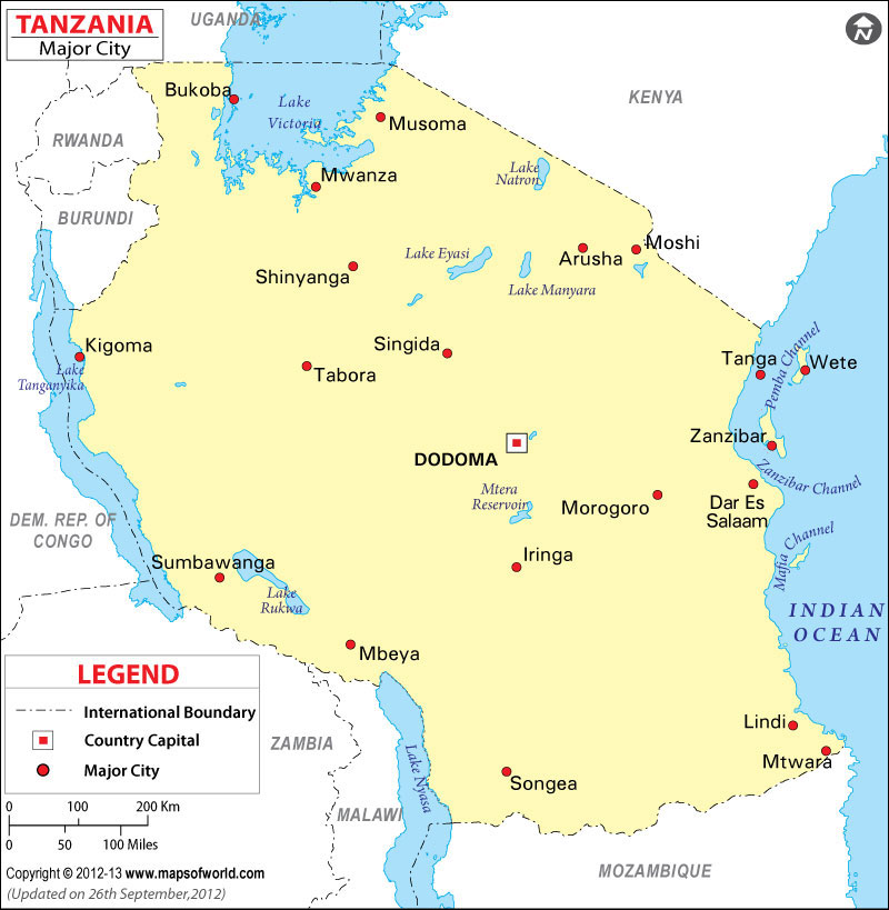 internet service provider tanzania map